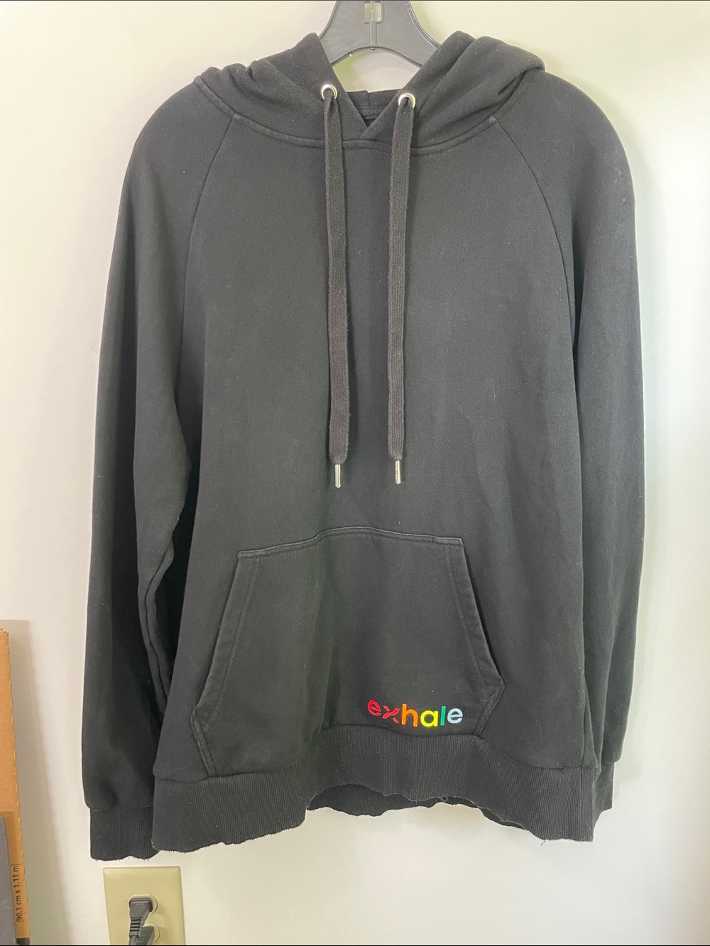 Style Reform Exhale Black Love is Love Rainbow Long Sleeve Hoodie Size M - Picture 1 of 12